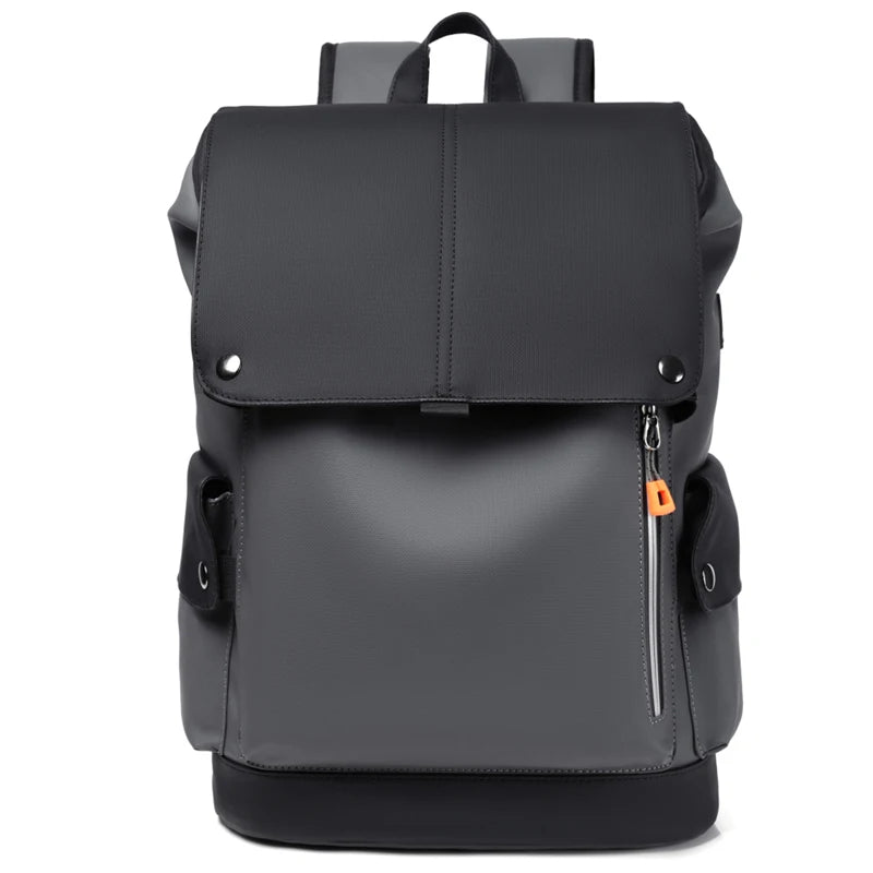 High Quality PU Leather Waterproof Laptop Backpack - USB Charging