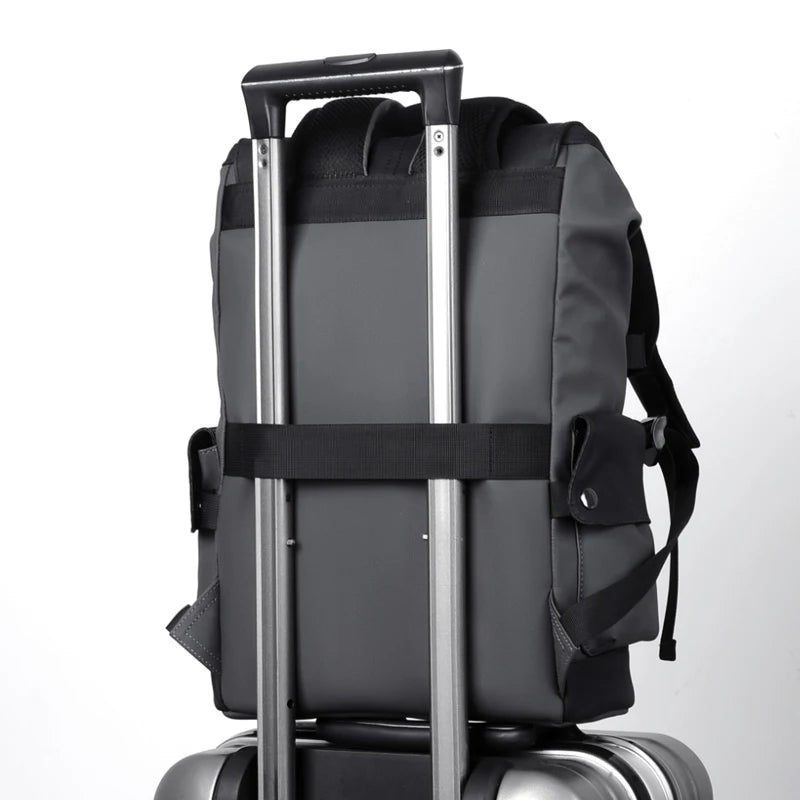 High Quality PU Leather Waterproof Laptop Backpack - USB Charging